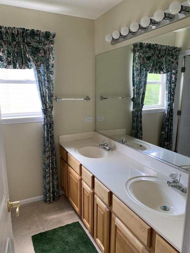 full bathroom with double vanity