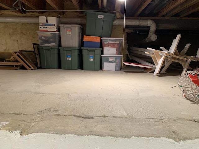 view of storage area