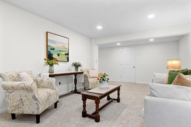 104 S Taylor St, Towanda, IL 61776 - living room featuring recessed lighting, carpet, and baseboards