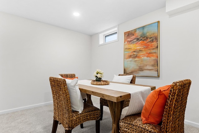 104 S Taylor St, Towanda, IL 61776 - dining room featuring carpet flooring, baseboards, and recessed lighting