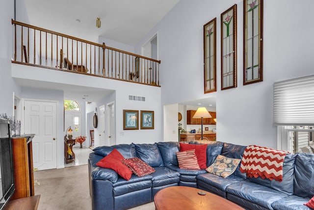 930 Ripple Brook Ln, Elgin, IL 60120 - carpeted living area with healthy amount of natural light and a towering ceiling