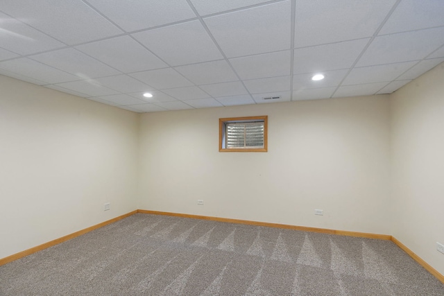 1536 N Elm St, Palatine, IL 60067 - unfurnished room featuring carpet, baseboards, a paneled ceiling, and recessed lighting