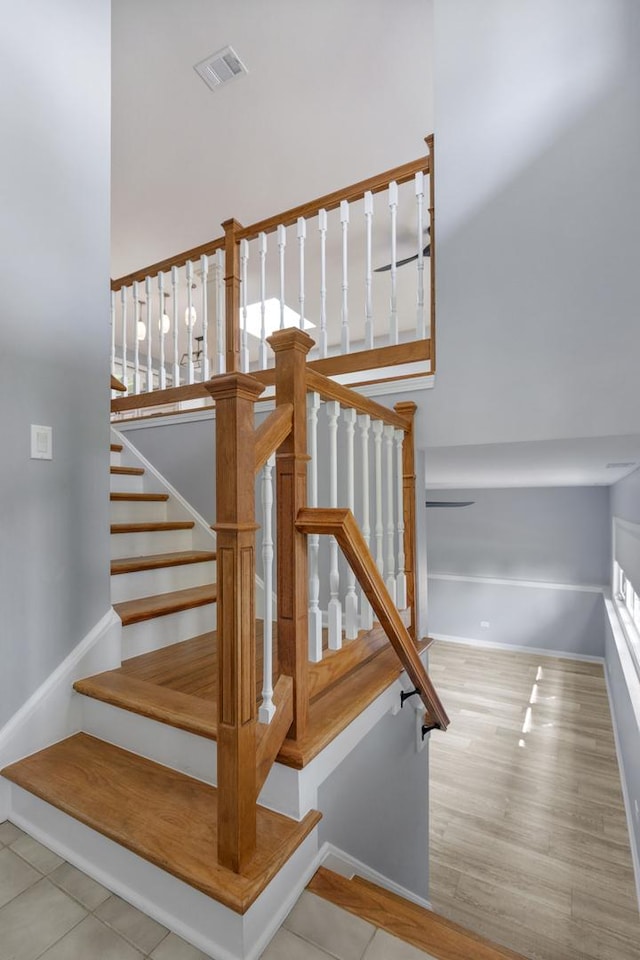 50 Kendal Rd, Elk Grove Village, IL 60007 - stairway with baseboards and wood finished floors