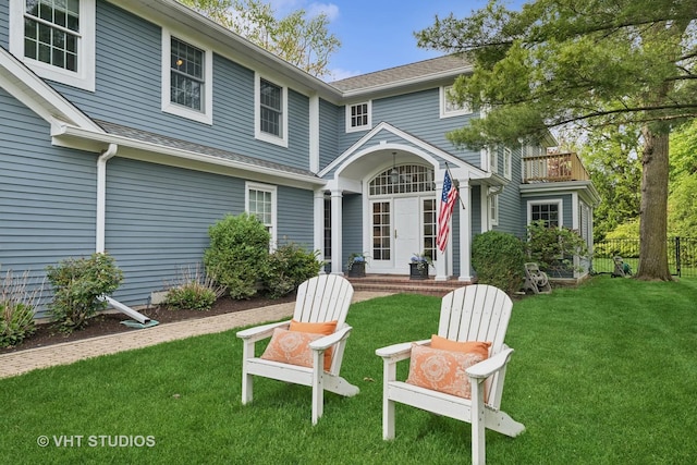11 Longmeadow Rd, Winnetka, IL 60093 - rear view of house featuring a balcony and a shingled roof