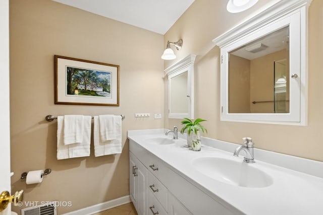 11 Longmeadow Rd, Winnetka, IL 60093 - full bathroom with baseboards, double vanity, and tile patterned flooring