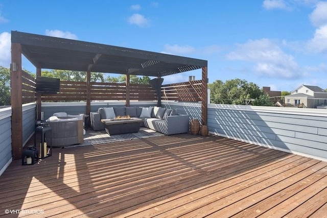 1931 W Barry Ave, Chicago, IL 60657 - deck featuring an outdoor living space with a fire pit and a pergola