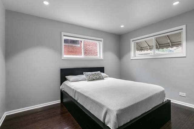 2317 Forest Ave, North Riverside, IL 60546 - bedroom with baseboards, hardwood / wood-style floors, and recessed lighting