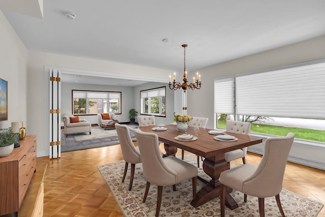 6801 N Lexington Ln, Niles, IL 60714 - dining room with a chandelier and baseboards