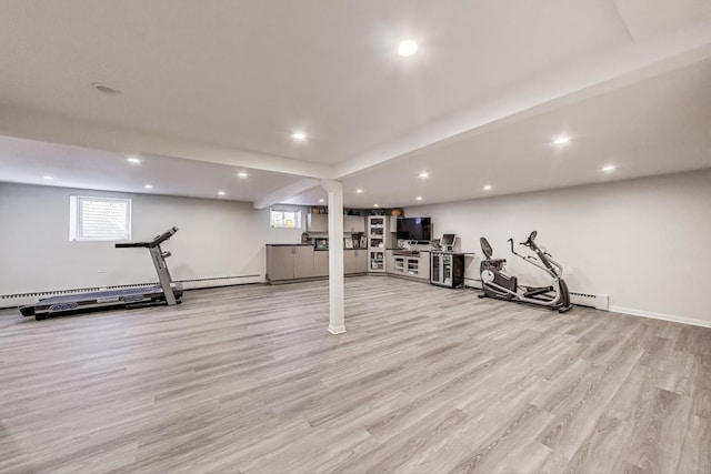 929 N Delphia Ave, Park Ridge, IL 60068 - exercise room featuring wood finished floors, plenty of natural light, and recessed lighting