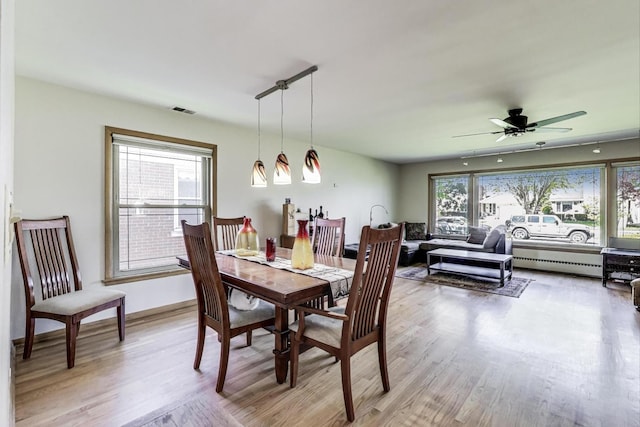 929 N Delphia Ave, Park Ridge, IL 60068 - dining area featuring light wood finished floors and ceiling fan