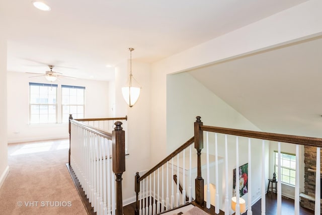 3815 Ridge Pointe Dr, Geneva, IL 60134 - hallway with an upstairs landing and recessed lighting