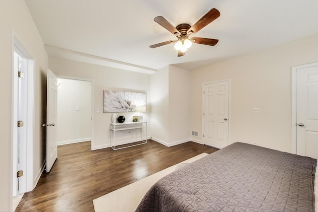 2303 W Chicago Ave Unit 2, Chicago, IL 60622 - bedroom with wood finished floors, baseboards, and ceiling fan