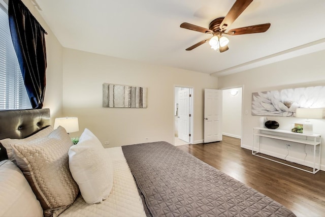2303 W Chicago Ave Unit 2, Chicago, IL 60622 - bedroom featuring wood finished floors, baseboards, and ceiling fan