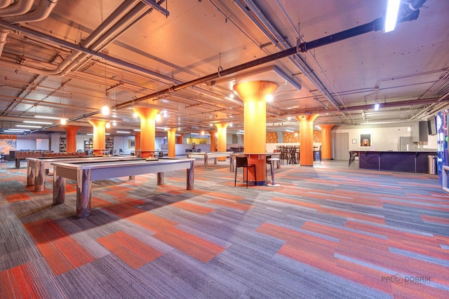 565 W Quincy St Unit 1206, Chicago, IL 60661 - rec room with carpet floors and billiards