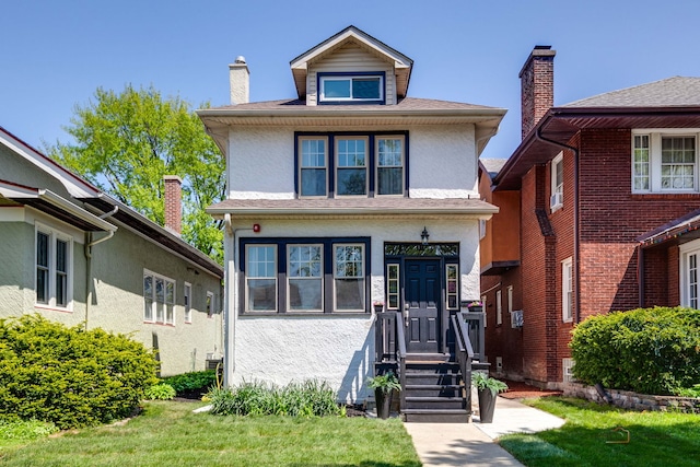 842 Mapleton Ave, Oak Park, IL 60302 - american foursquare style home featuring stucco siding and a chimney