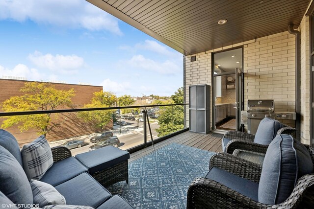 balcony with area for grilling