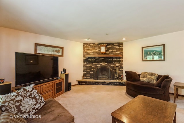 38695 N Shagbark Ln, Wadsworth, IL 60083 - living area featuring carpet floors and a fireplace