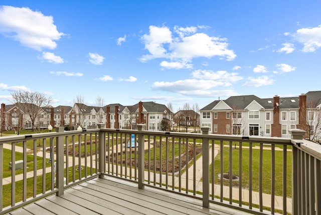 119 Allerton Dr, Schaumburg, IL 60194 - wooden terrace with a residential view and a lawn