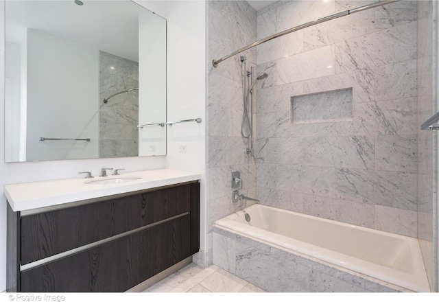 363 E Wacker Dr Unit 1903, Chicago, IL 60601 - bathroom featuring a combined bath / shower with marble appearance and vanity