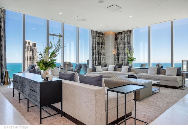 363 E Wacker Dr Unit 1903, Chicago, IL 60601 - community lobby featuring a wall of windows and a water view