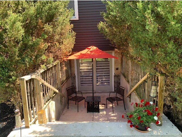 8632 New England Ave, Burbank, IL 60459 - exterior space with stairway and a patio area