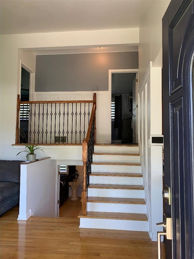 8632 New England Ave, Burbank, IL 60459 - stairway featuring wood finished floors