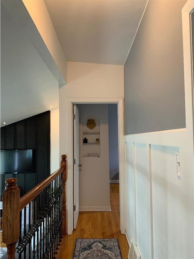 8632 New England Ave, Burbank, IL 60459 - hallway featuring an upstairs landing and light wood-style floors