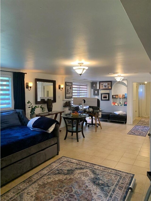 8632 New England Ave, Burbank, IL 60459 - living room featuring light tile patterned floors