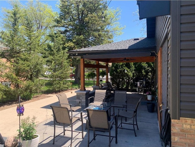 8632 New England Ave, Burbank, IL 60459 - view of patio / terrace with fence and a gazebo