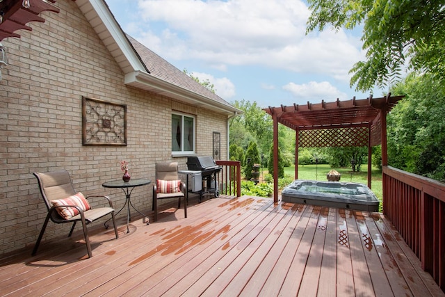 5419 Rita Ave, Crystal Lake, IL 60014 - deck with a pergola and area for grilling