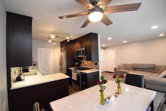 378 Wilmington Dr Unit B1, Bartlett, IL 60103 - dining area with a ceiling fan and recessed lighting