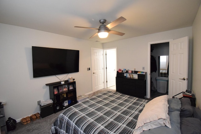 378 Wilmington Dr Unit B1, Bartlett, IL 60103 - bedroom featuring carpet flooring, baseboards, and ceiling fan