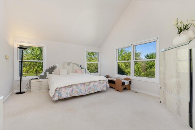 2164 Tellis Ln, Lisle, IL 60532 - carpeted bedroom featuring baseboards and high vaulted ceiling