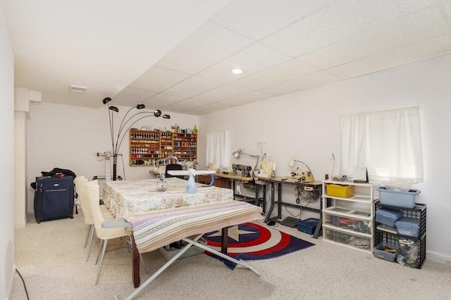2164 Tellis Ln, Lisle, IL 60532 - carpeted dining room with a paneled ceiling and recessed lighting