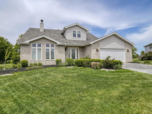 1372 Pheasant Chase Cir, Beecher, IL 60401 - traditional-style home featuring a chimney, asphalt driveway, brick siding, and a garage