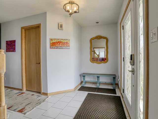 1372 Pheasant Chase Cir, Beecher, IL 60401 - entryway featuring light tile patterned flooring, healthy amount of natural light, and a chandelier