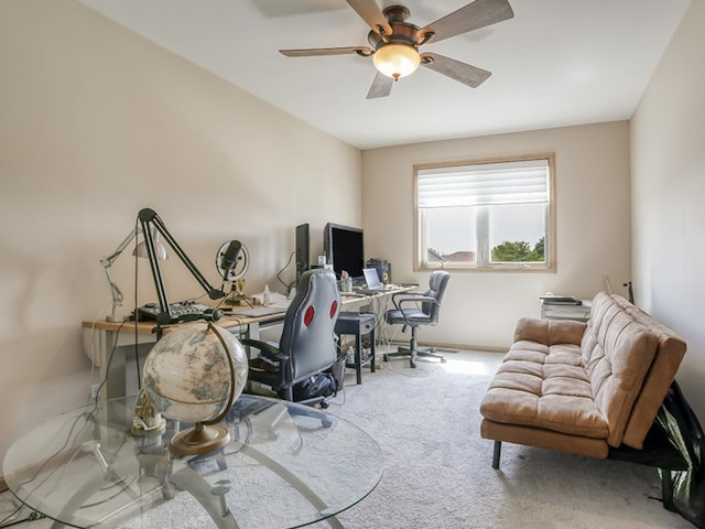 1372 Pheasant Chase Cir, Beecher, IL 60401 - office with carpet flooring and ceiling fan