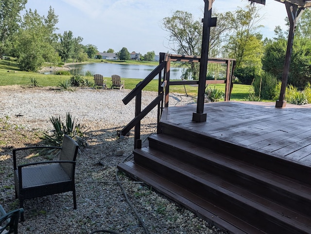 1372 Pheasant Chase Cir, Beecher, IL 60401 - wooden terrace with a water view