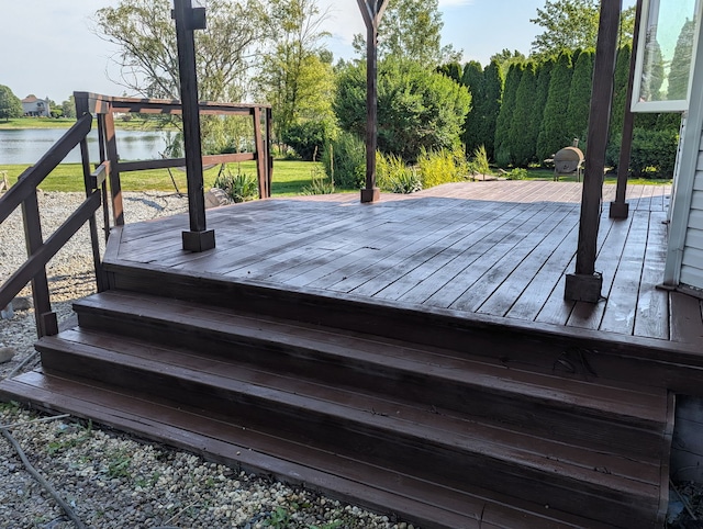 1372 Pheasant Chase Cir, Beecher, IL 60401 - wooden terrace featuring a water view