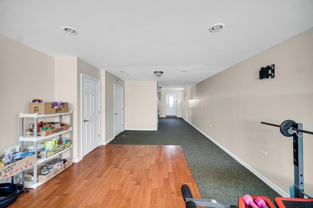 7658 S Greenwood Ave, Chicago, IL 60619 - corridor with baseboards, recessed lighting, and wood finished floors