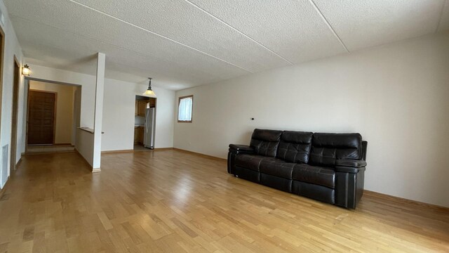 6221 N Niagara Ave Unit 401, Chicago, IL 60631 - living area with light wood-type flooring and a textured ceiling