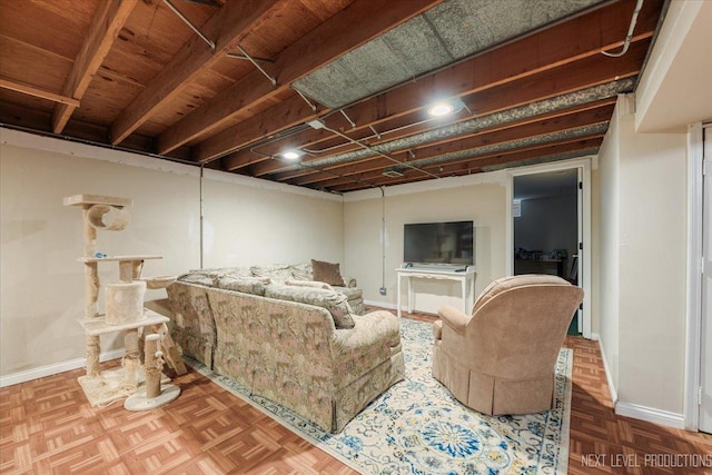 living room with baseboards