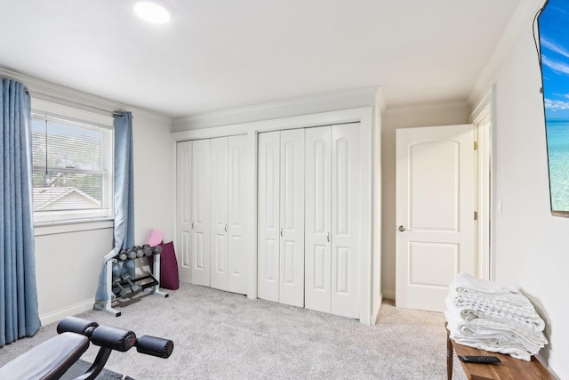 38 Highview Ave, Fox Lake, IL 60020 - exercise area featuring carpet flooring and crown molding