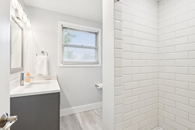 38 Highview Ave, Fox Lake, IL 60020 - full bathroom with vanity and wood finished floors