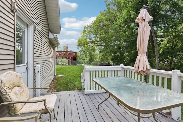 38 Highview Ave, Fox Lake, IL 60020 - wooden deck featuring outdoor dining space