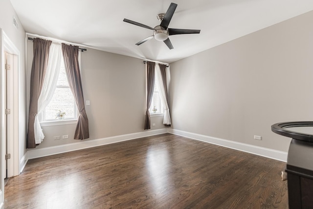 6337 N Magnolia Ave Unit 2, Chicago, IL 60660 - spare room featuring a ceiling fan and dark wood finished floors