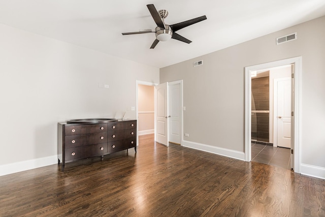 6337 N Magnolia Ave Unit 2, Chicago, IL 60660 - unfurnished bedroom with wood finished floors, ceiling fan, and connected bathroom