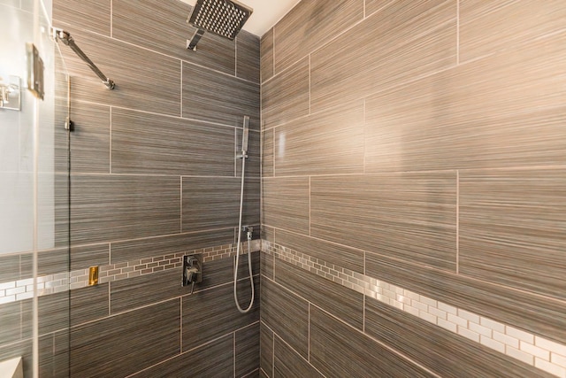 detailed view of tiled shower
