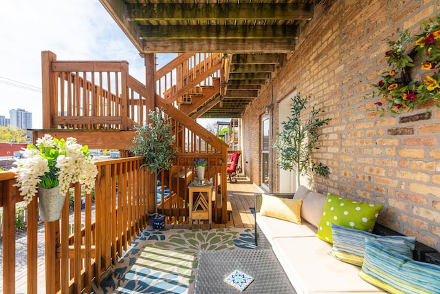 6337 N Magnolia Ave Unit 2, Chicago, IL 60660 - view of patio / terrace with outdoor lounge area, stairway, and a deck