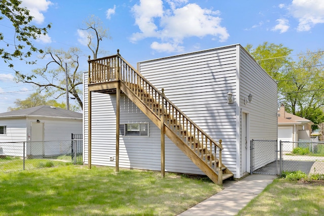 7810 Kildare Ave, Skokie, IL 60076 - view of outdoor structure featuring stairway and a gate